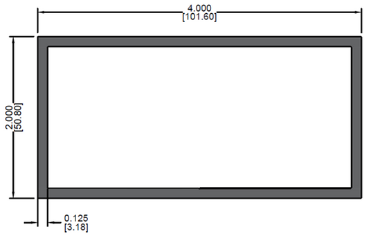 Tubo Rectangular de 2" x 4" x 0.125"