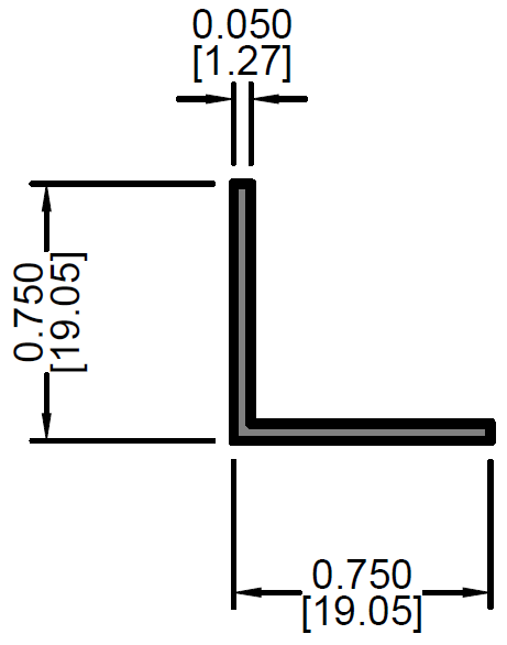 Angulo de 3/4" X 3/4"