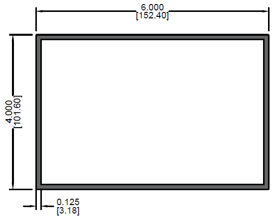 4" x 6" x 0.125" Rectangular Tube