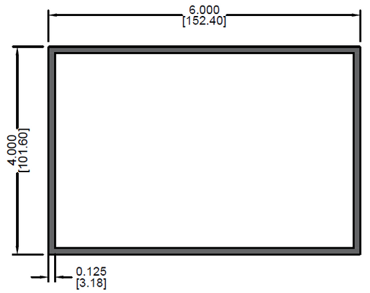 Tubo Rectangular de 4" x 6" x 0.125"