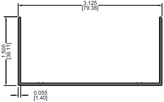 1.5" X 3.125" Channel